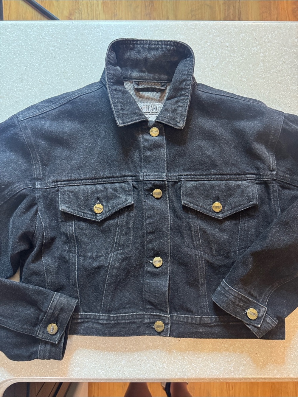 Vintage Stefano Jean Jacket Black Sz M Women’s